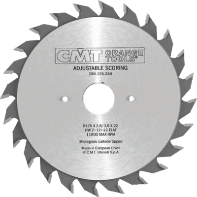 CMT Orange Tools Standart Gövde Ø125x2,8-3,6x2,2x20 Z:12+12 Flat/Flat Sunta/MDF Laminat Malzeme Çiftli Çizici Testere